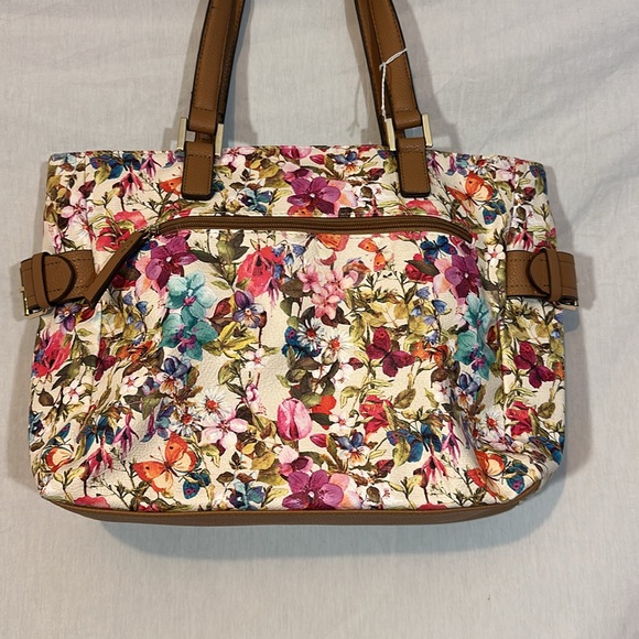 Rosetti Floral Tote Bag with Brown Accents - Picture 7 of 14